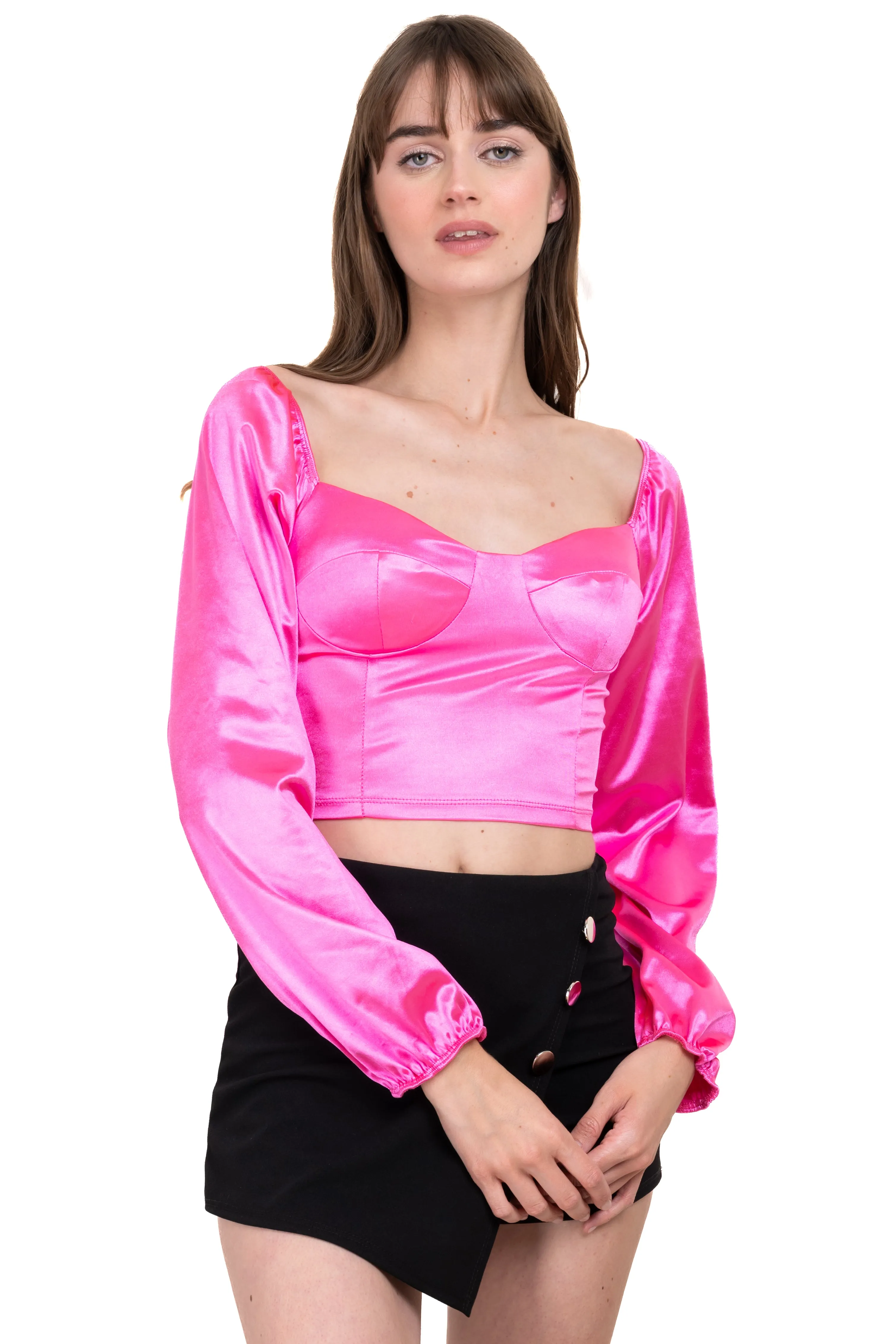 Blusa satín manga larga sold by Shasa