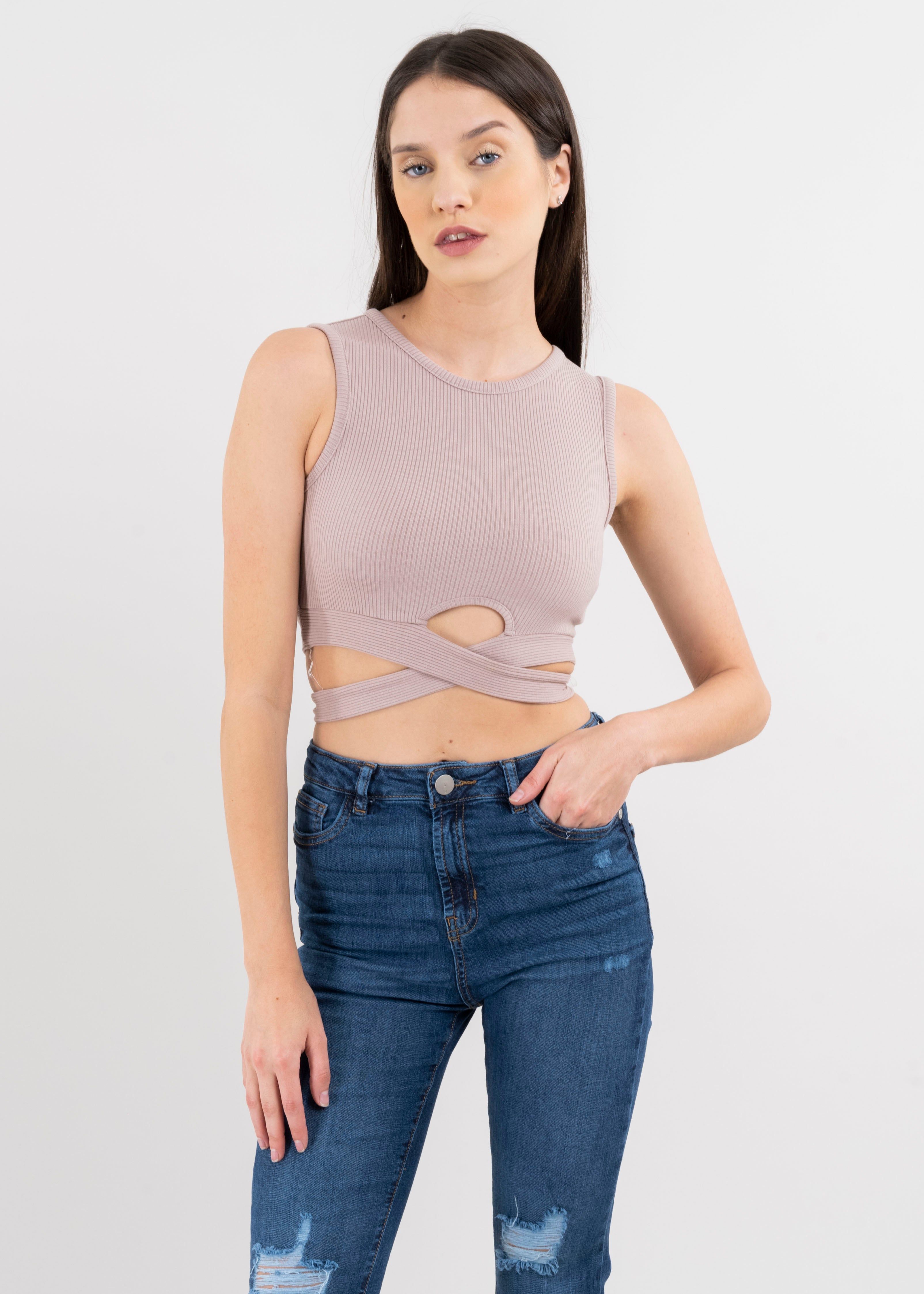 Top acanalado tiras sold by Shasa