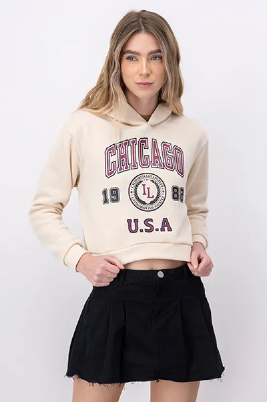 Sudadera Crop Estampado Chicago sold by Shasa