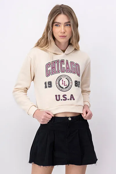 Sudadera Crop Estampado Chicago sold by Shasa