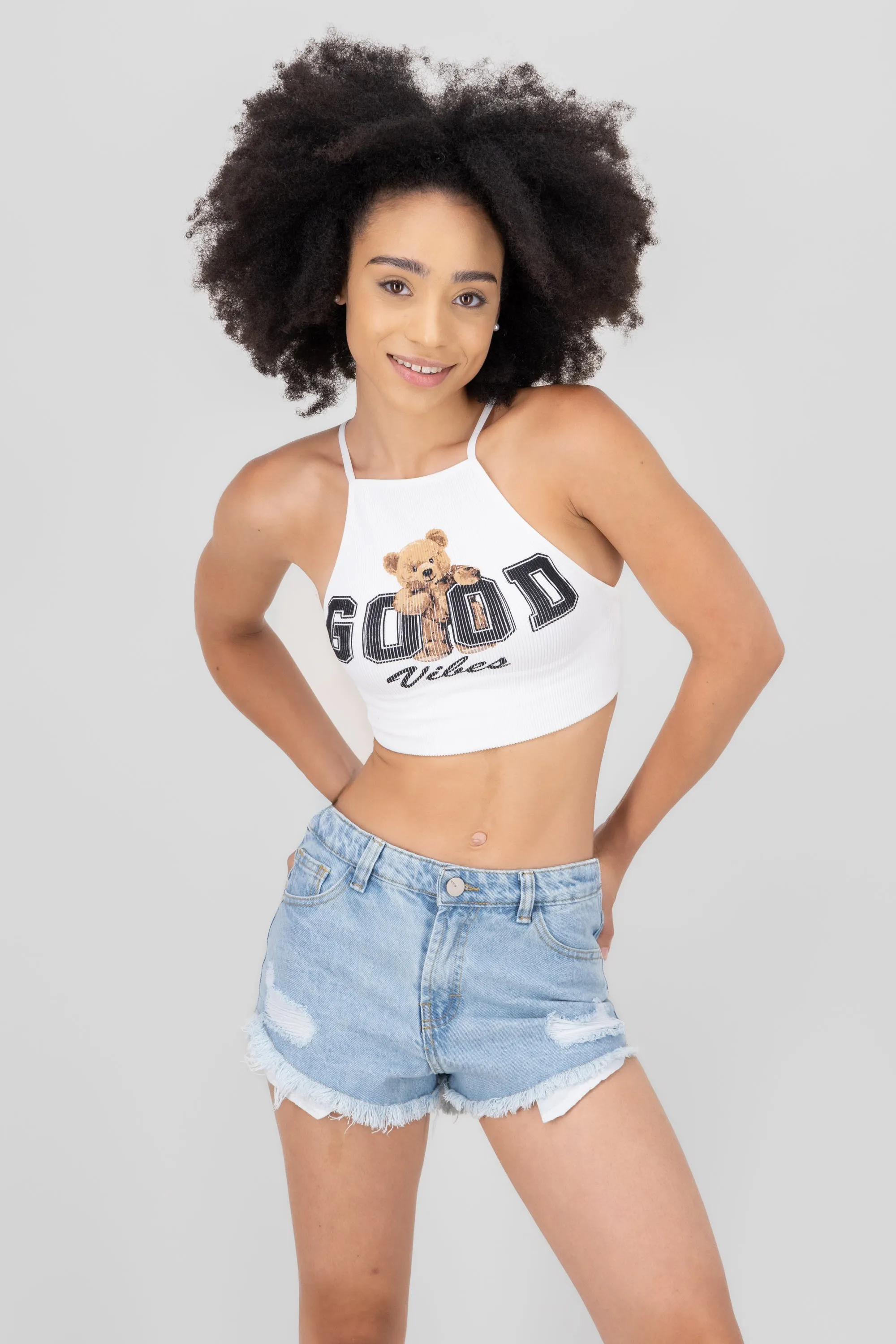 Top halter teddy rib sold by Shasa product image thumbnail 2