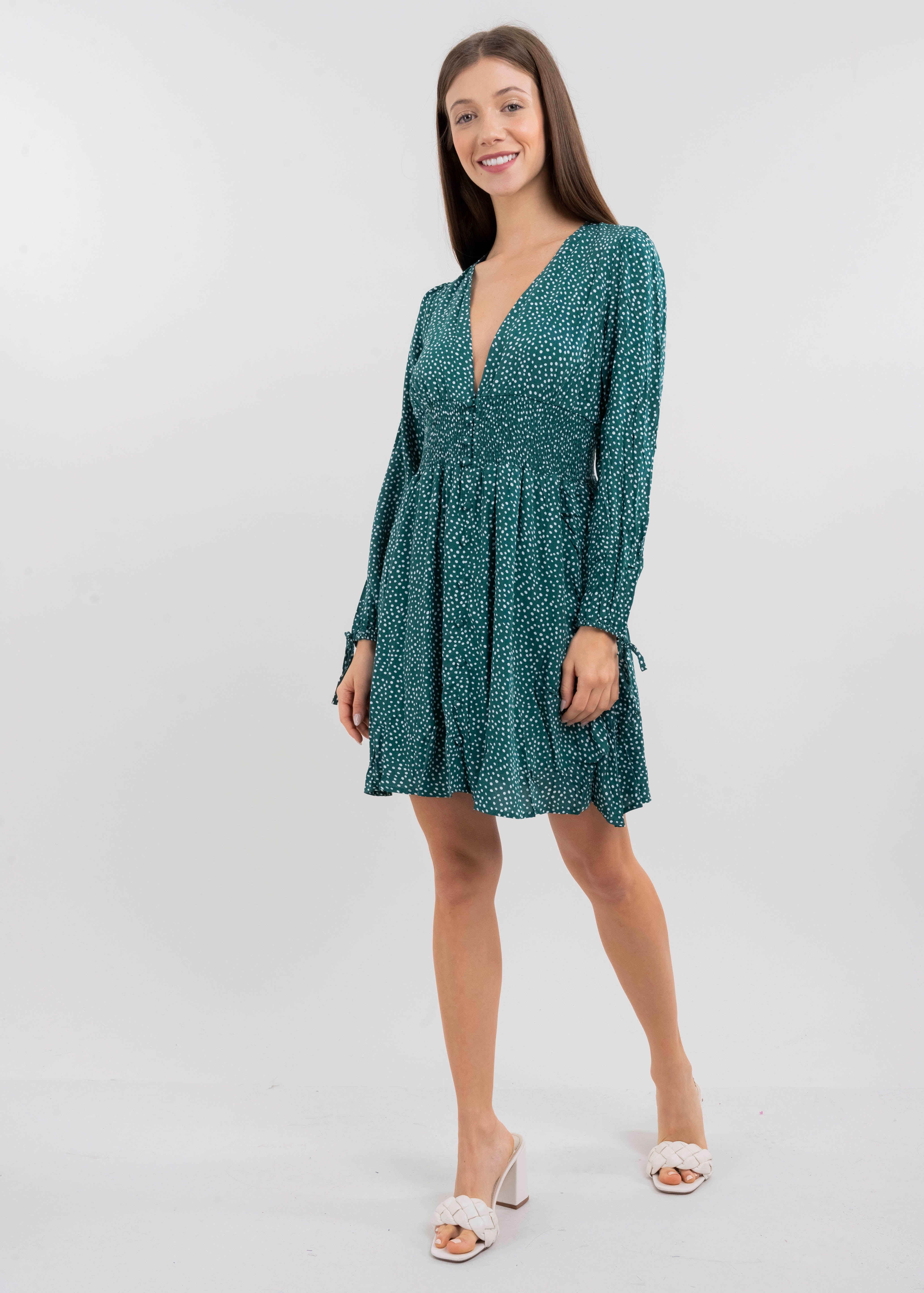 Vestido mini con manga larga estampado polka dots sold by Shasa product image thumbnail 2