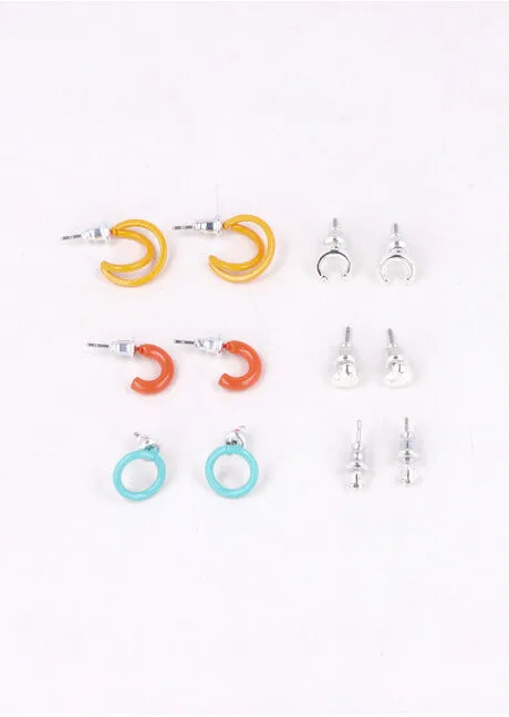 6 Pr Aretes Color sold by Shasa