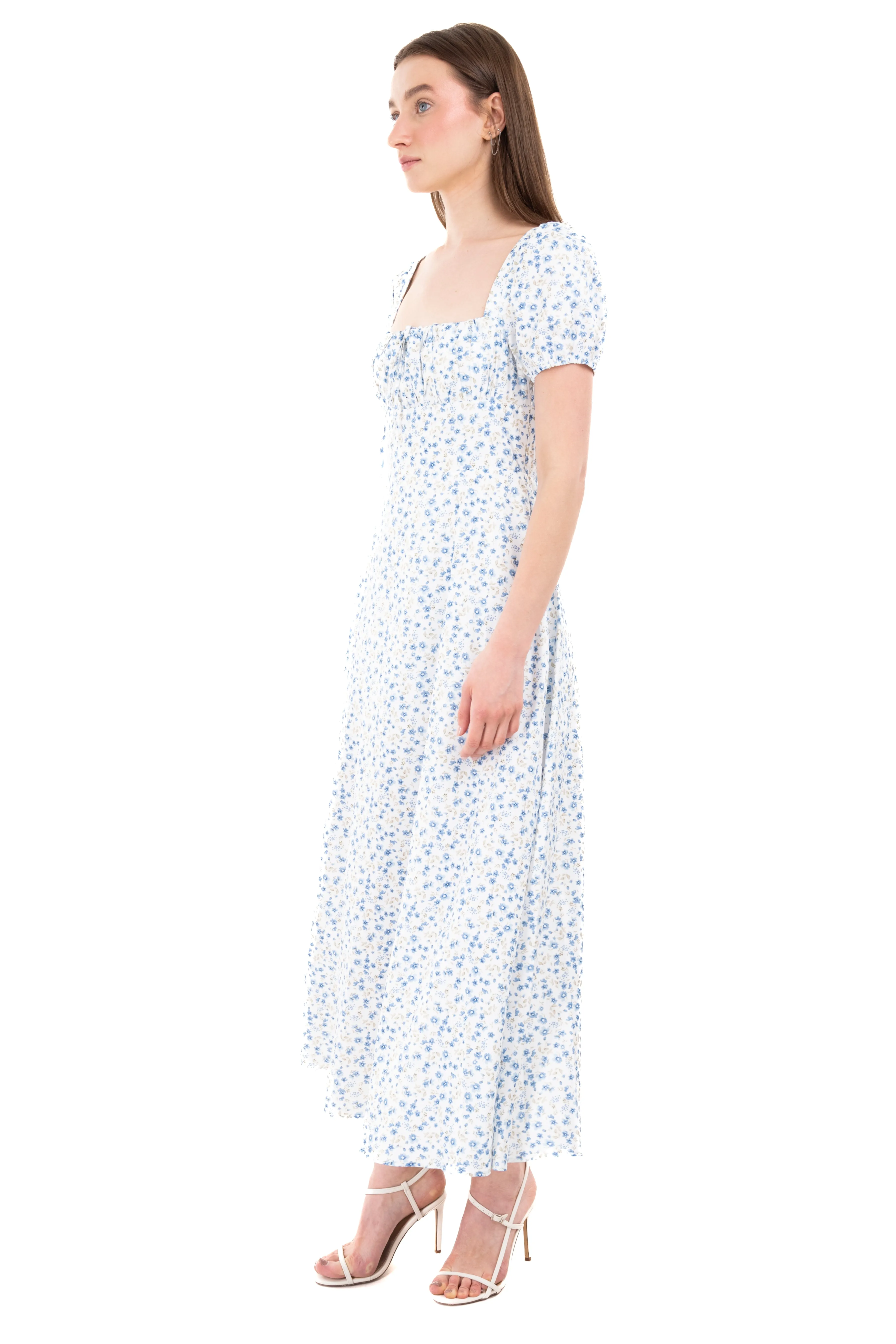 Vestido maxi manga corta flores sold by Shasa product image thumbnail 3