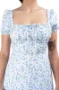 Vestido maxi manga corta flores sold by Shasa