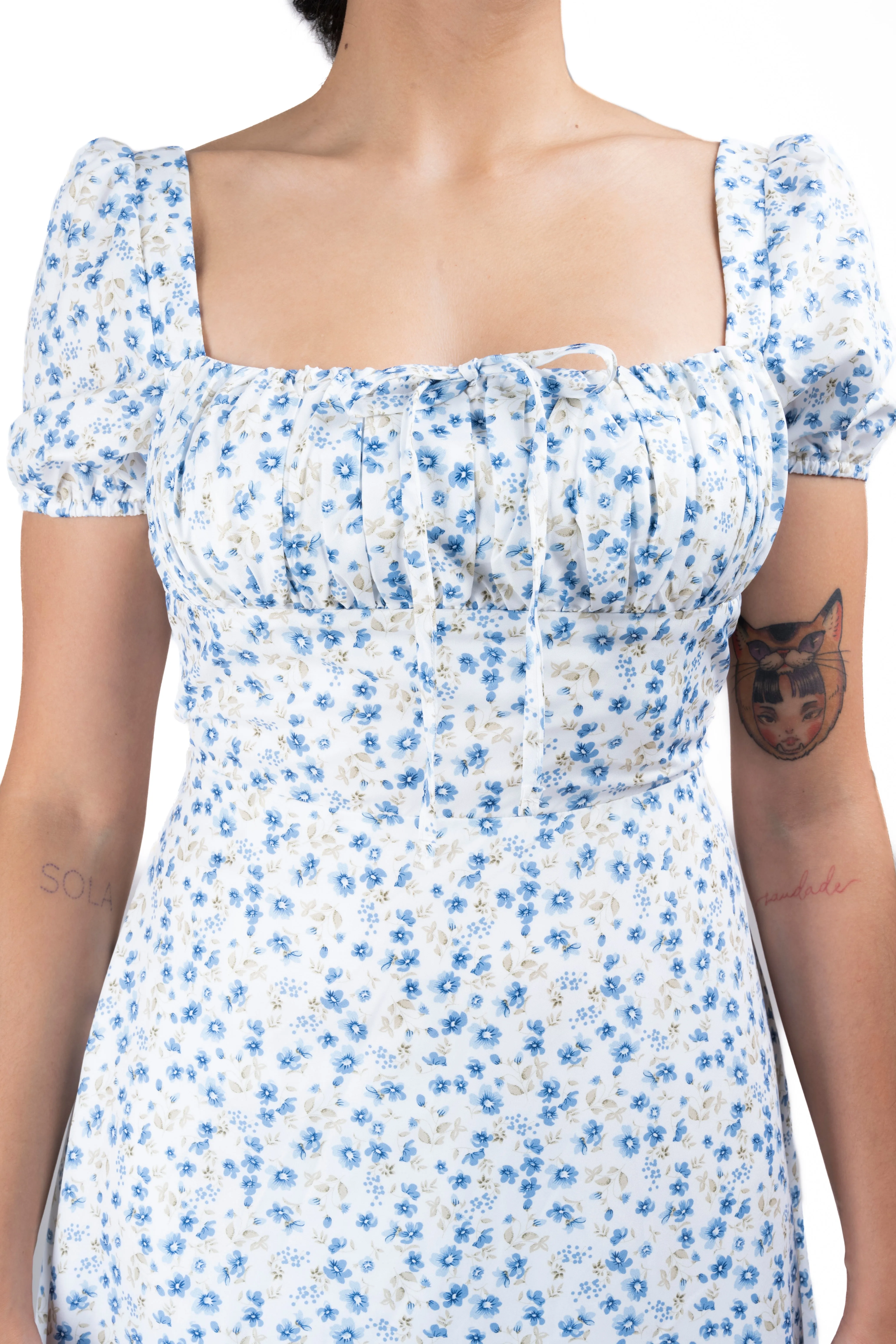 Vestido maxi manga corta flores sold by Shasa product image thumbnail 5