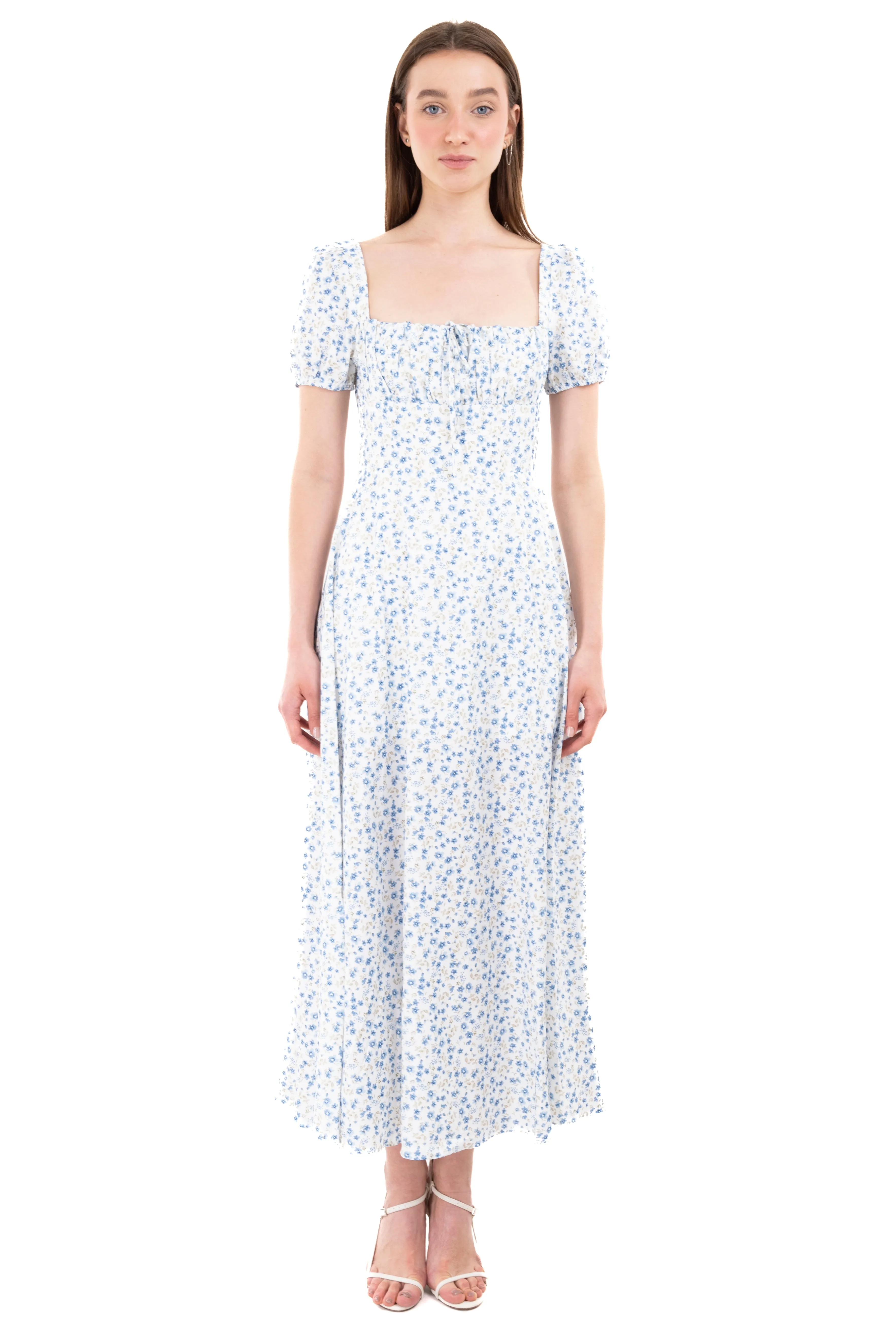 Vestido maxi manga corta flores sold by Shasa product image thumbnail 2