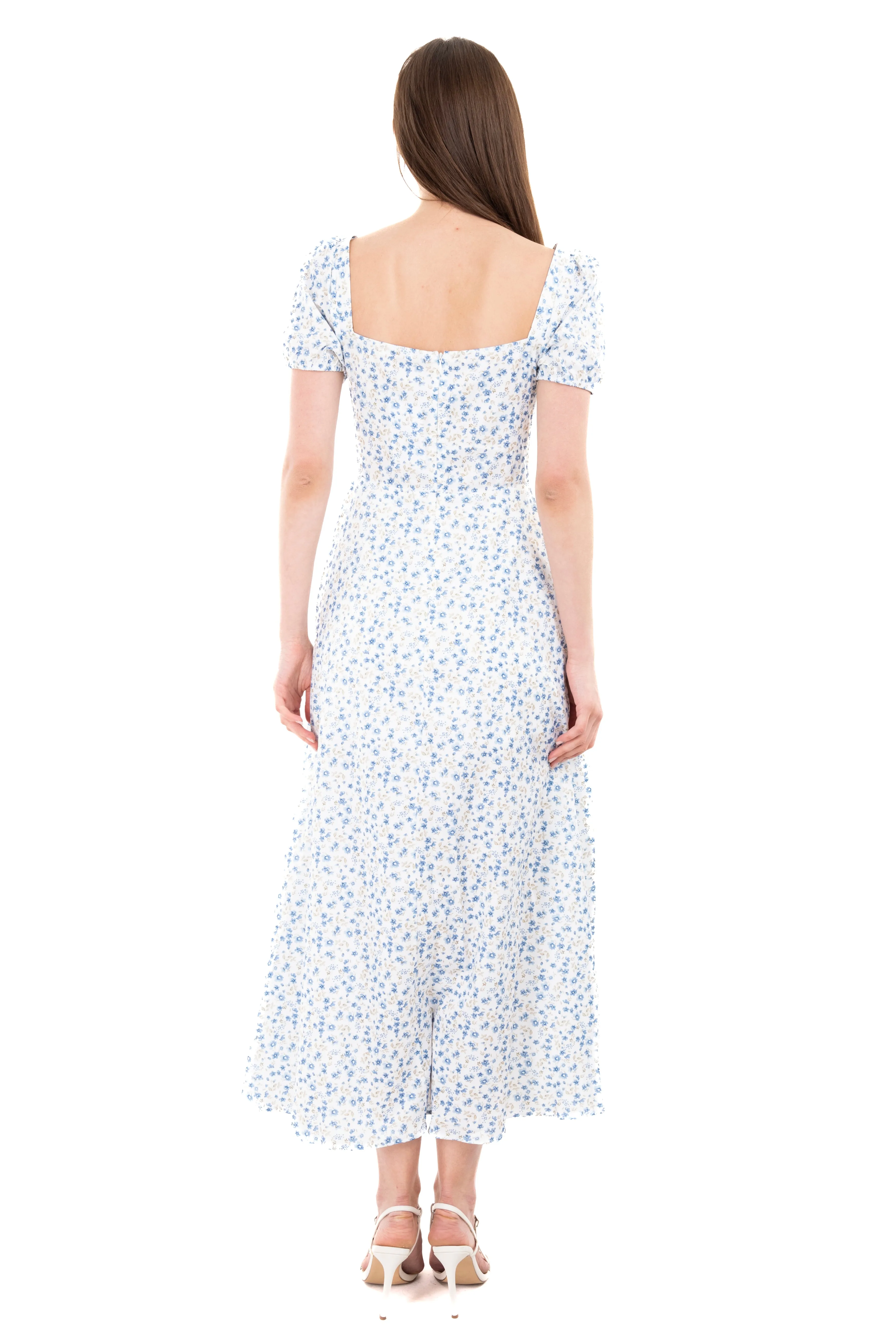 Vestido maxi manga corta flores sold by Shasa product image thumbnail 4