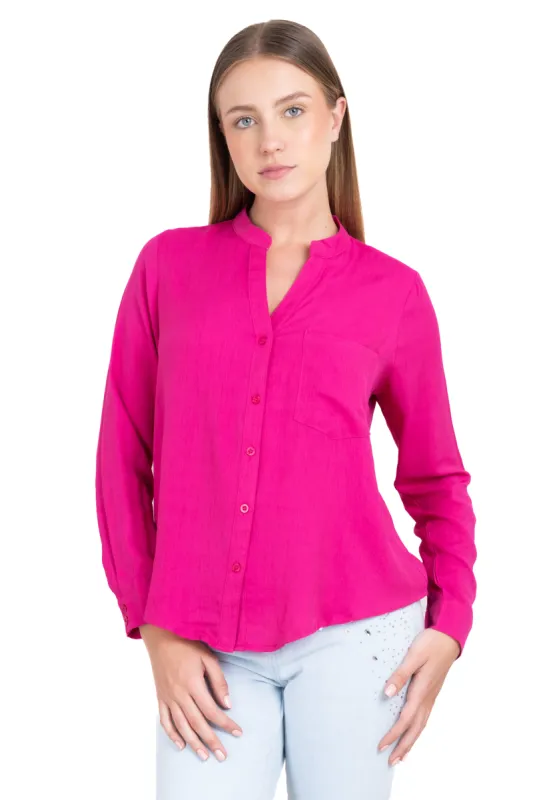 Camisa escote v manga larga sold by Shasa