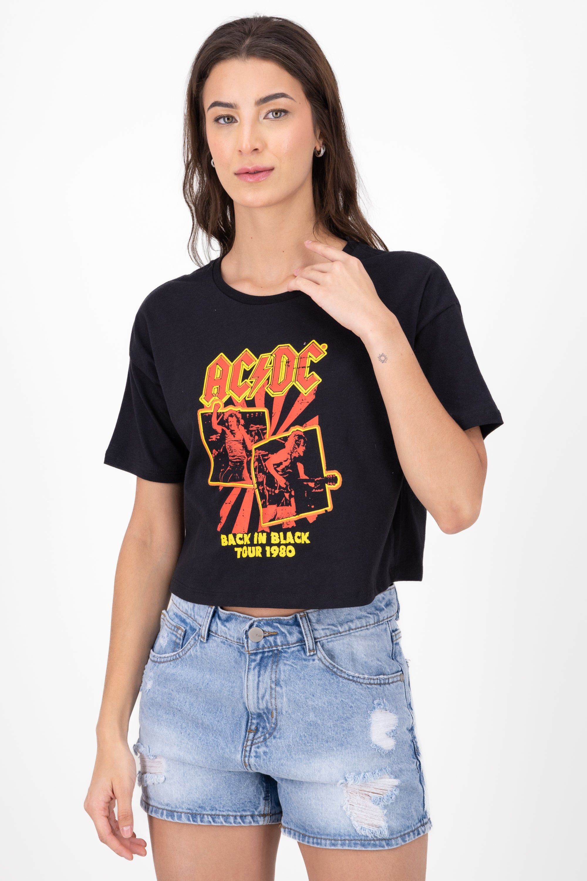 Crop Boxy Acdc Manga Corta sold by Shasa