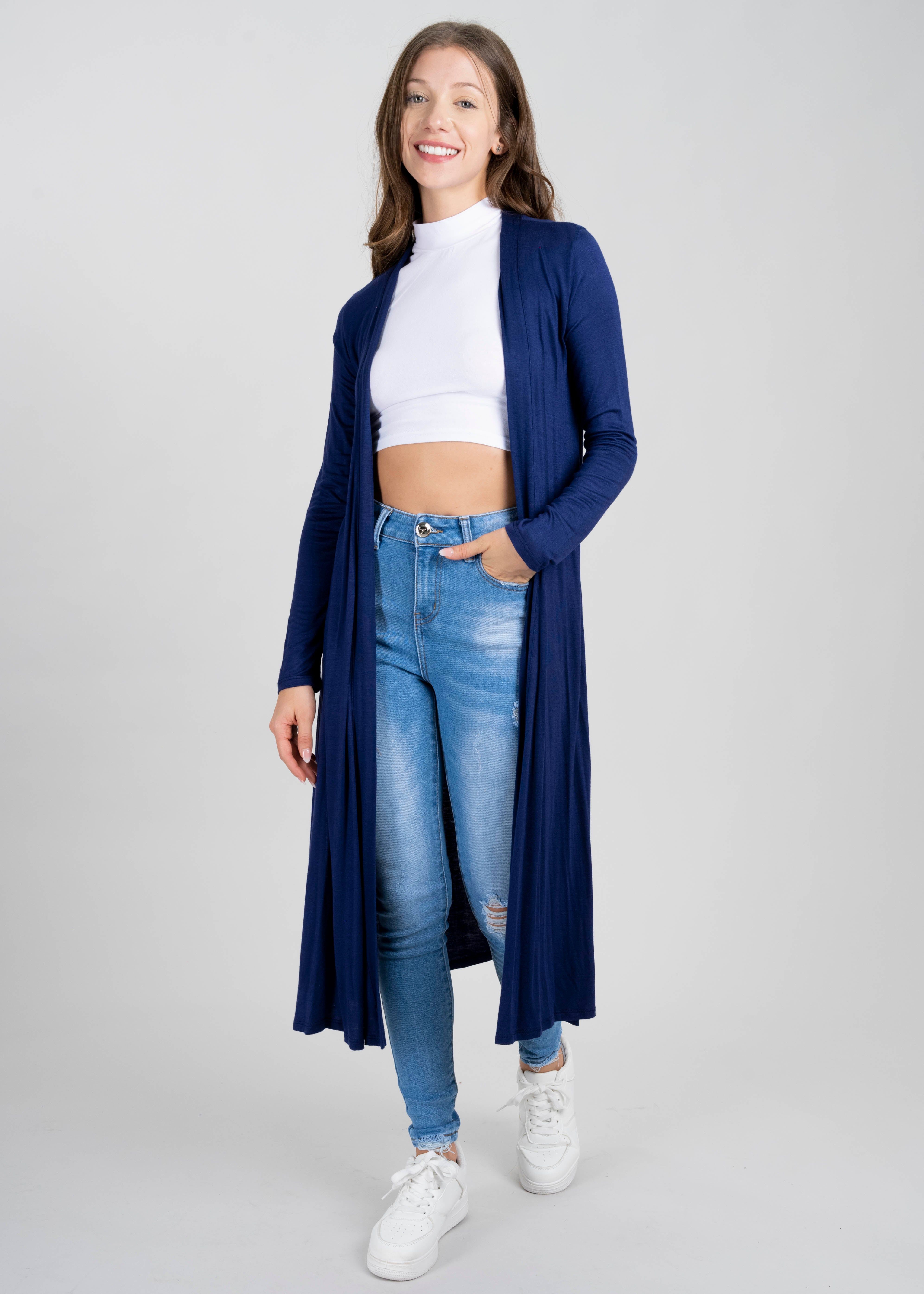 Cárdigan largo aberturas laterales sold by Shasa