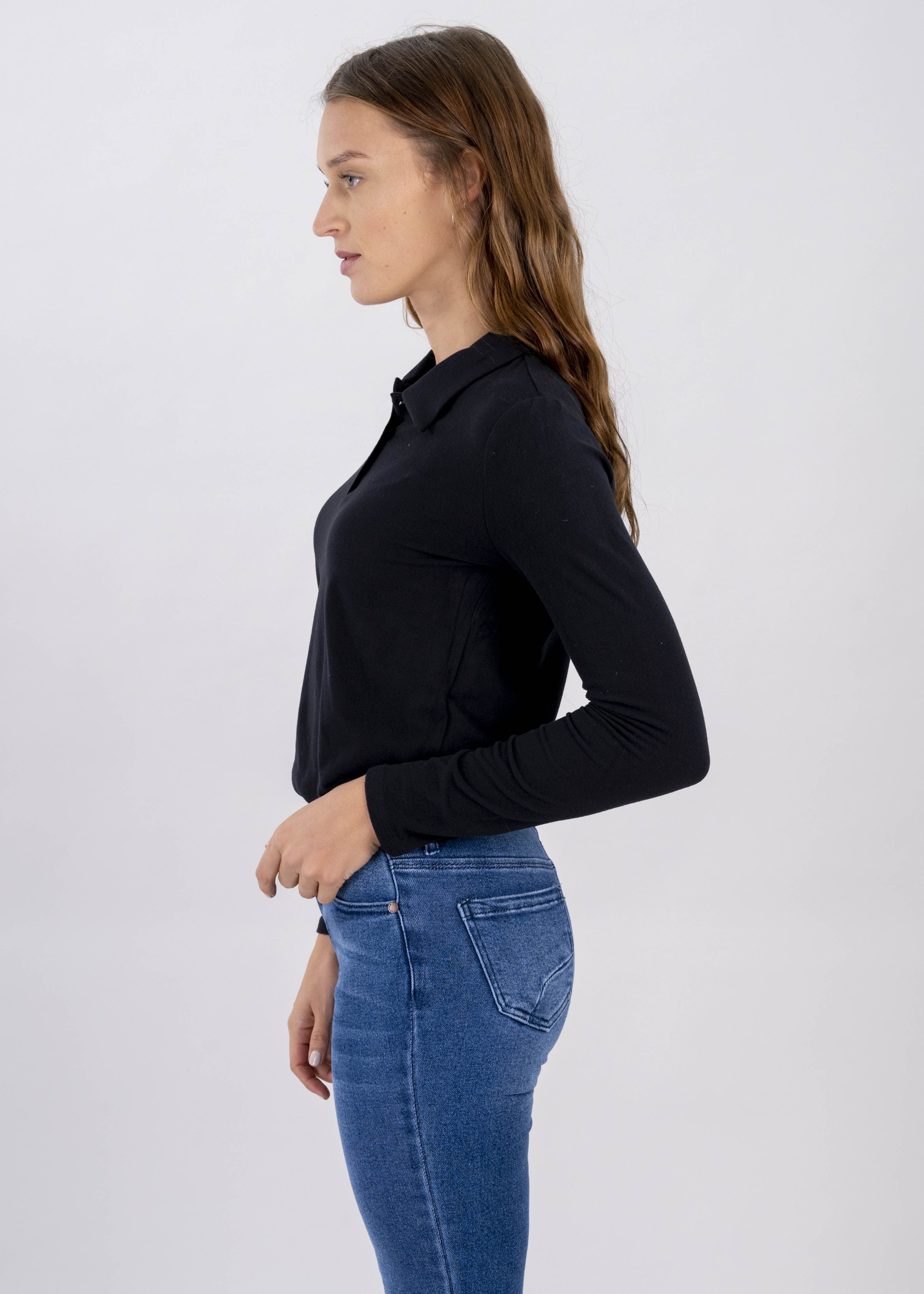 Top crop cuello polo manga larga sold by Shasa product image thumbnail 3