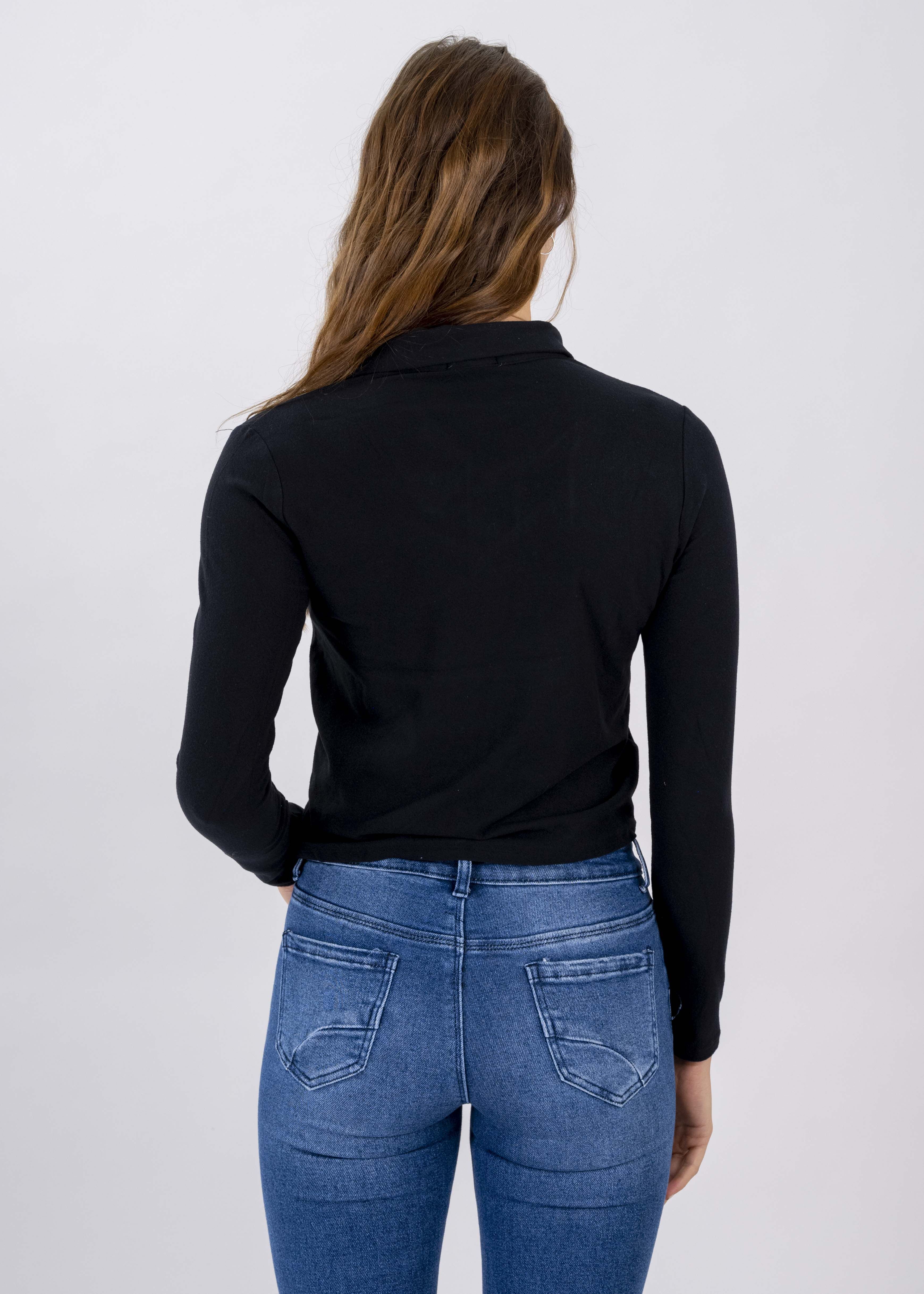 Top crop cuello polo manga larga sold by Shasa product image thumbnail 4