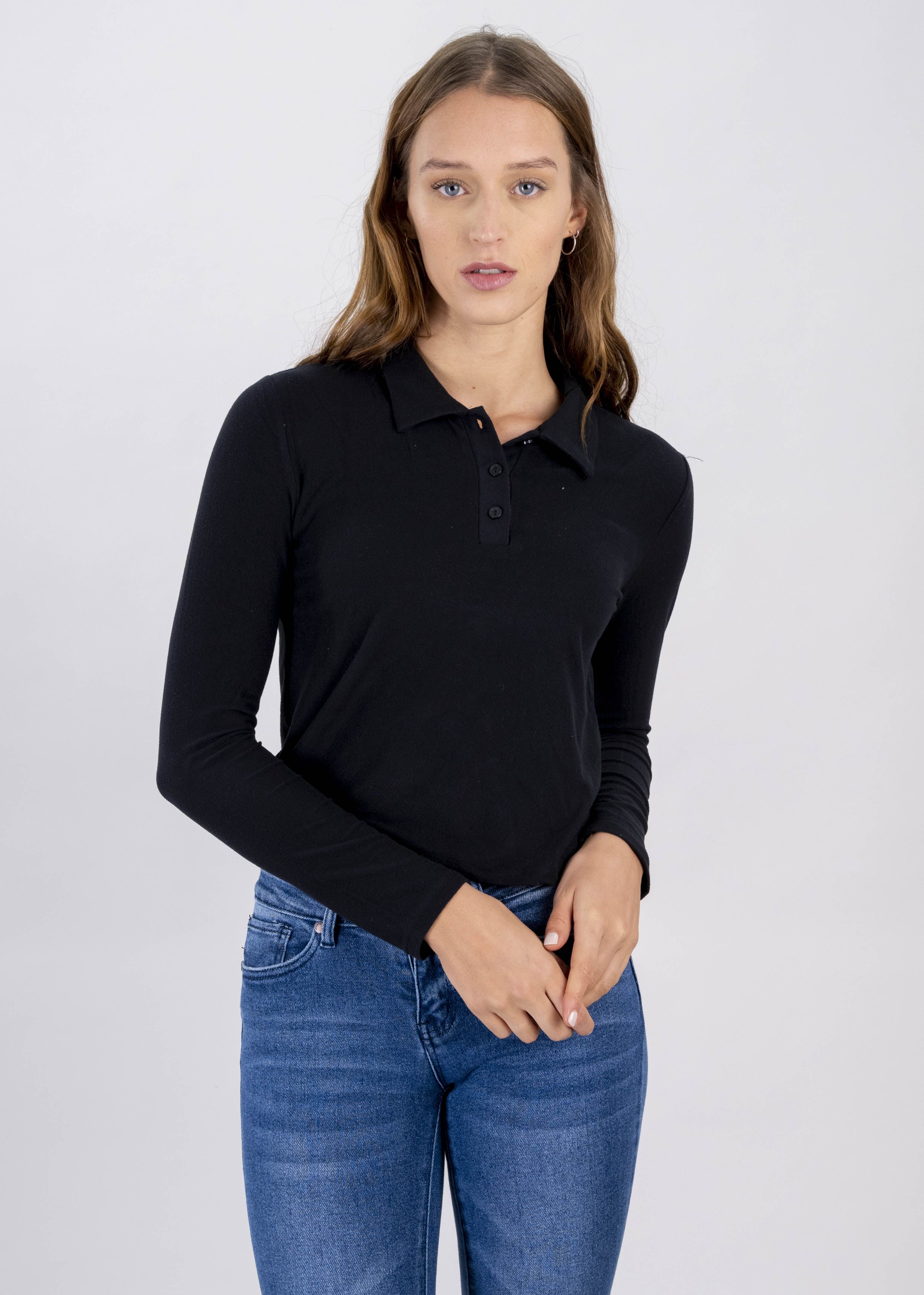 Top crop cuello polo manga larga sold by Shasa product image thumbnail 2