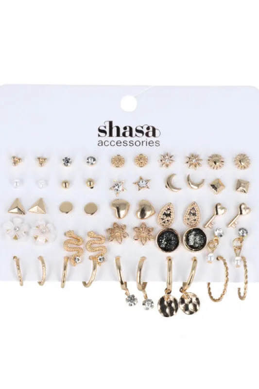 Set 26 pares aretes multidiseño sold by Shasa