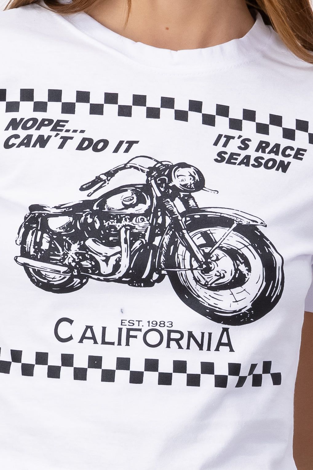Playera crop California racing sold by Shasa product image thumbnail 5