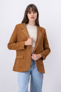 Blazer boton detalle brillos solapa sold by Shasa
