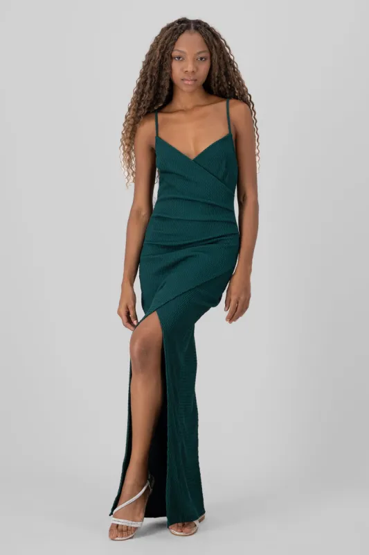 Vestido wrap con textura sold by Shasa