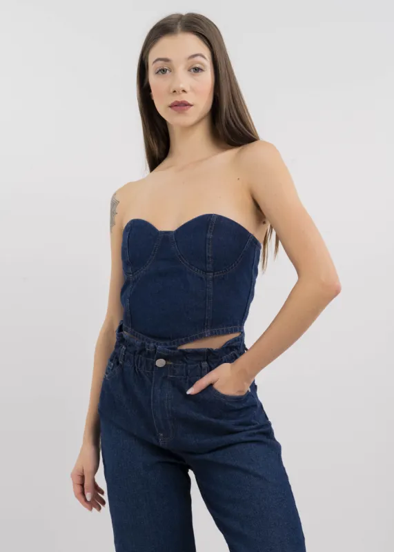 Top Corset Denim sold by Shasa