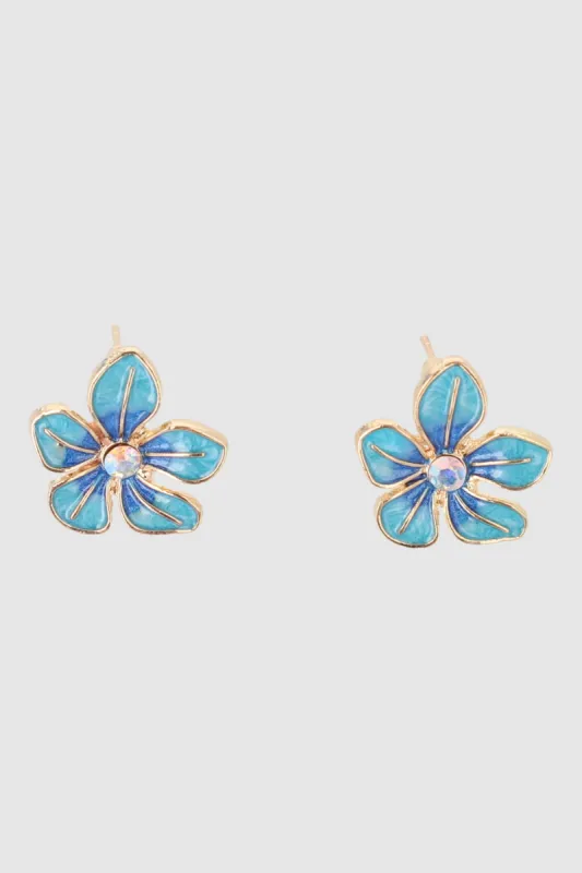 Aretes de flor de color con metal sold by Shasa