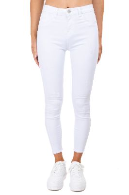 Jeans skinny cintura alta destrucciones sold by Shasa