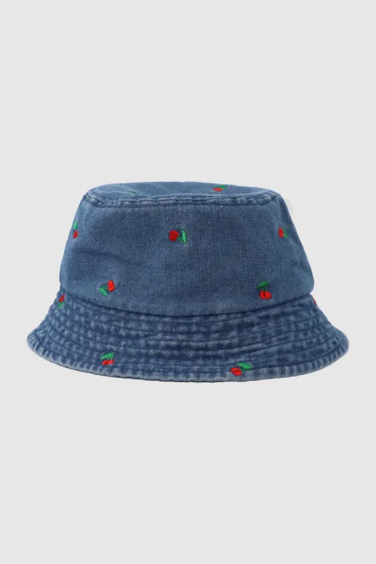 Sombrero pescador denim cerezas sold by Shasa