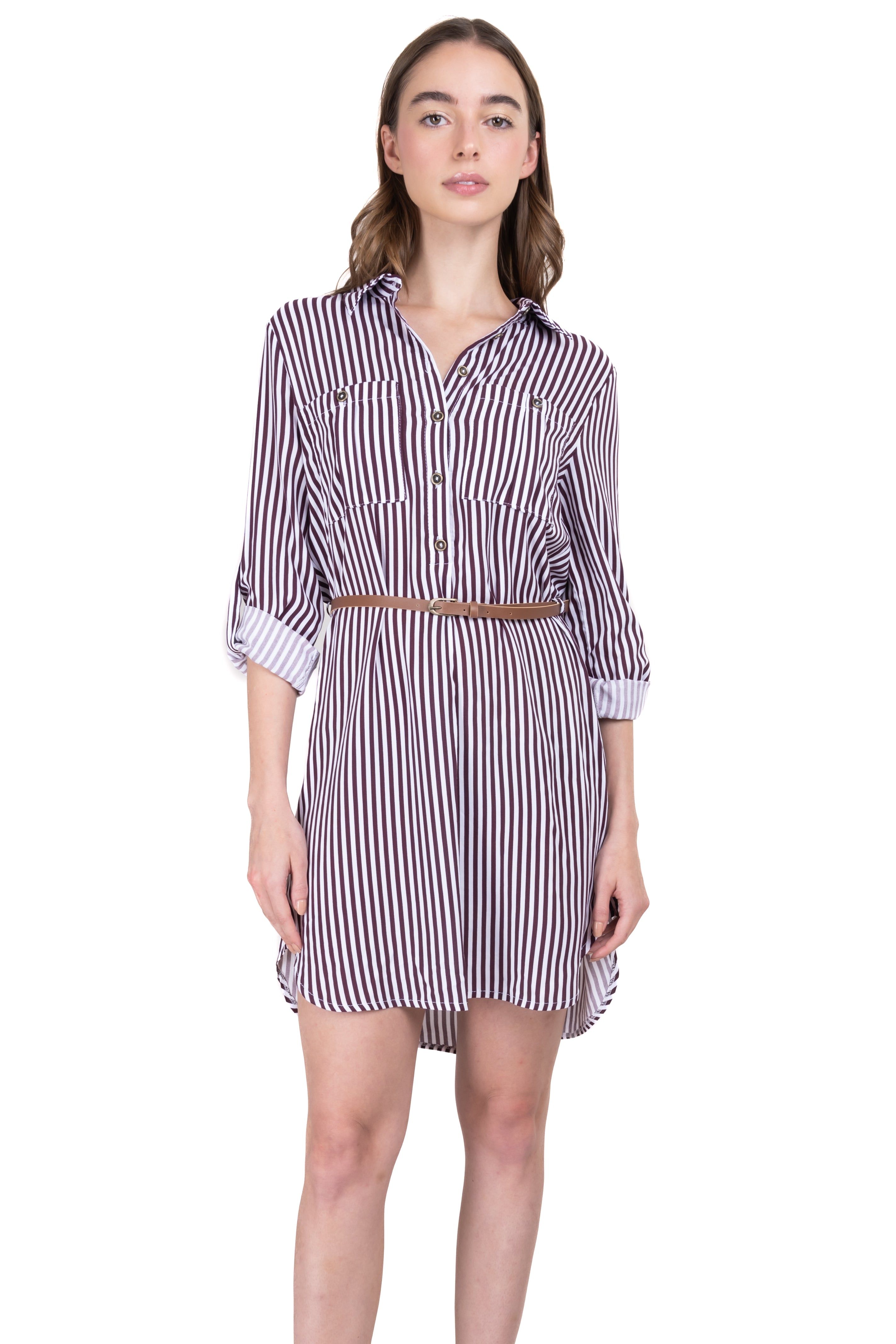 Vestido mini camisero estampado rayas sold by Shasa product image thumbnail 2