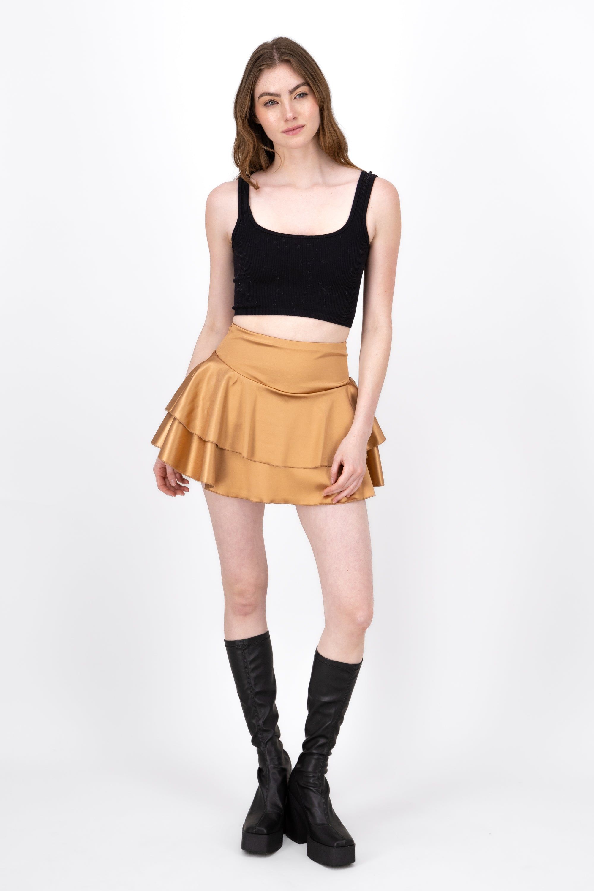 Mini Falda Doble Olan Satin sold by Shasa