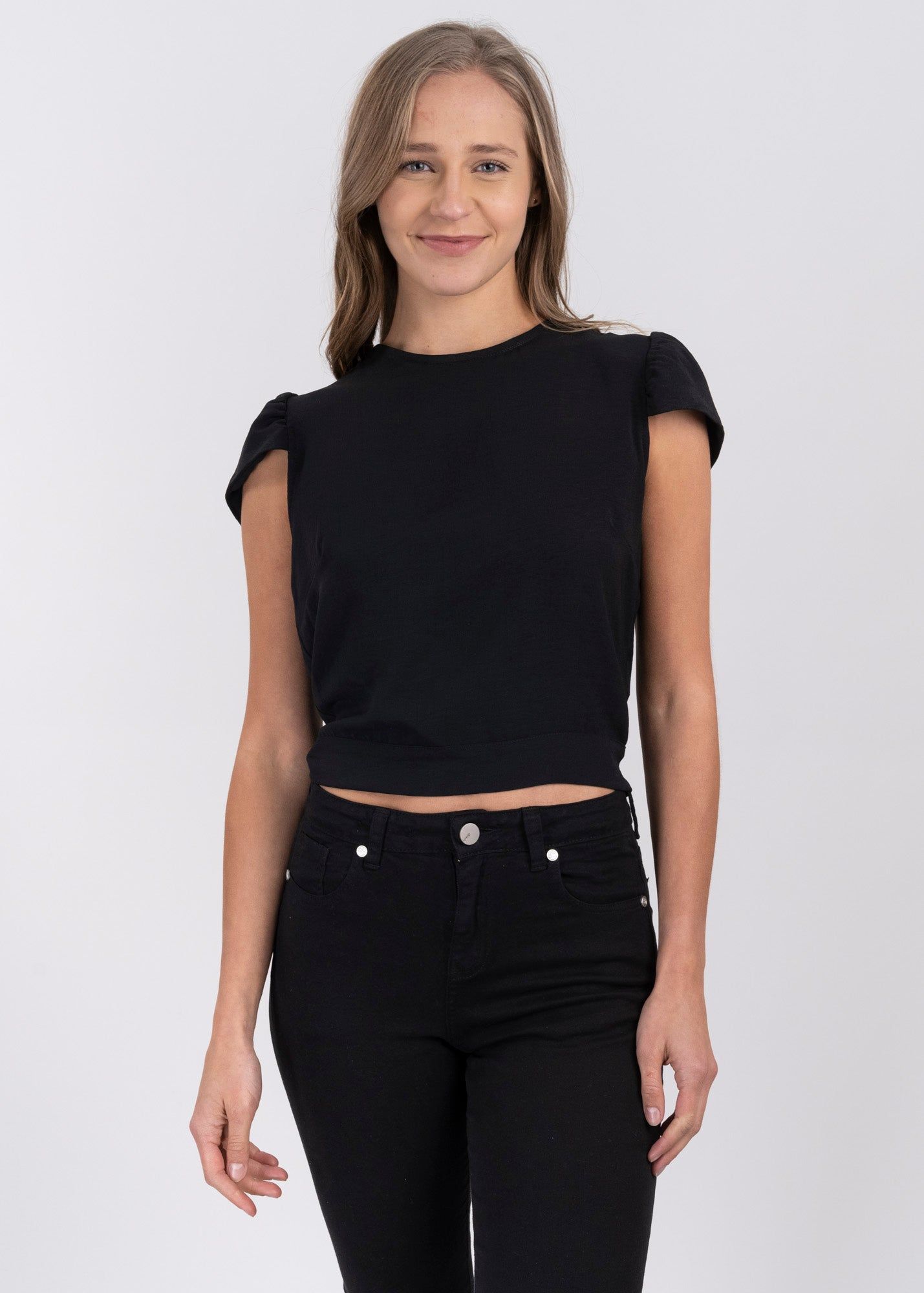 Blusa manga abullonada espalda abierta cinta sold by Shasa product image thumbnail 2