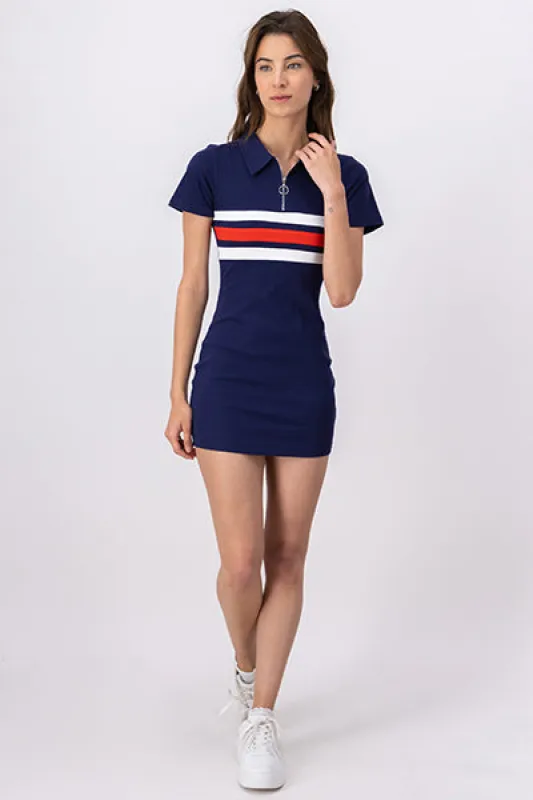 Vestido mini polo líneas sold by Shasa