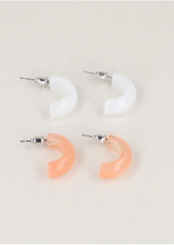 Set 2 Pr Arracadas Acrilico sold by Shasa