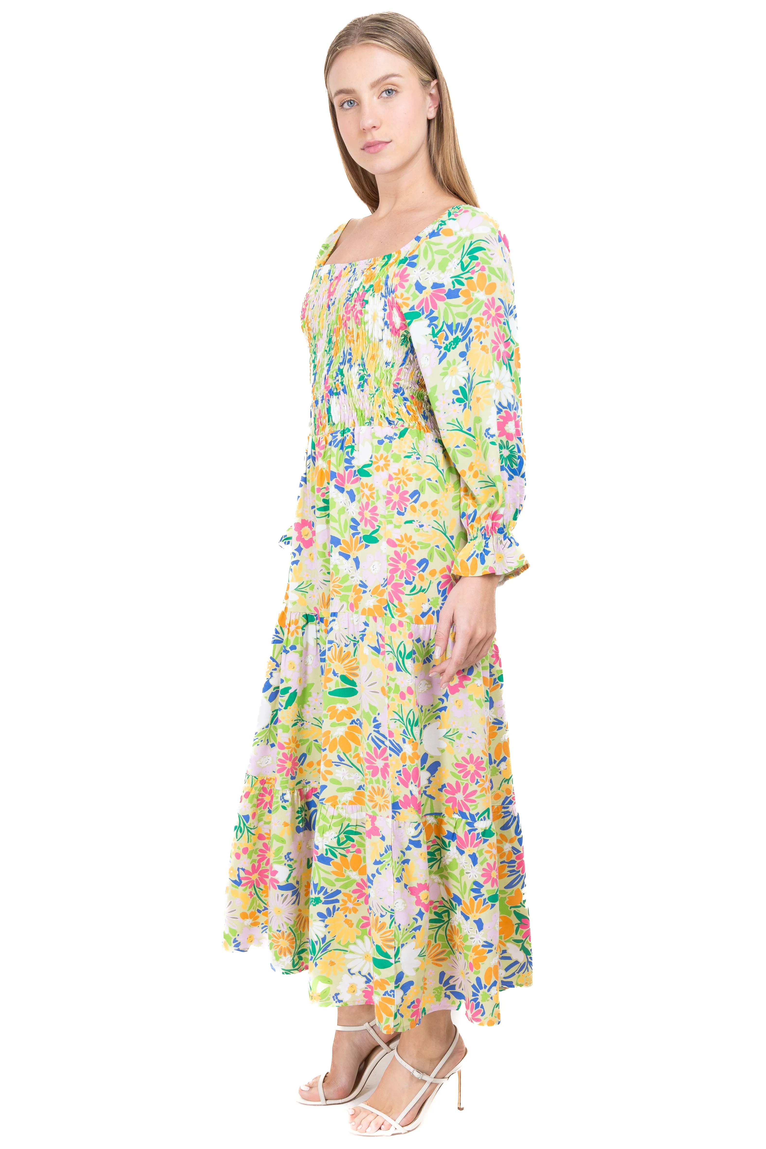 Vestido maxi tejido elástico floreado sold by Shasa product image thumbnail 3