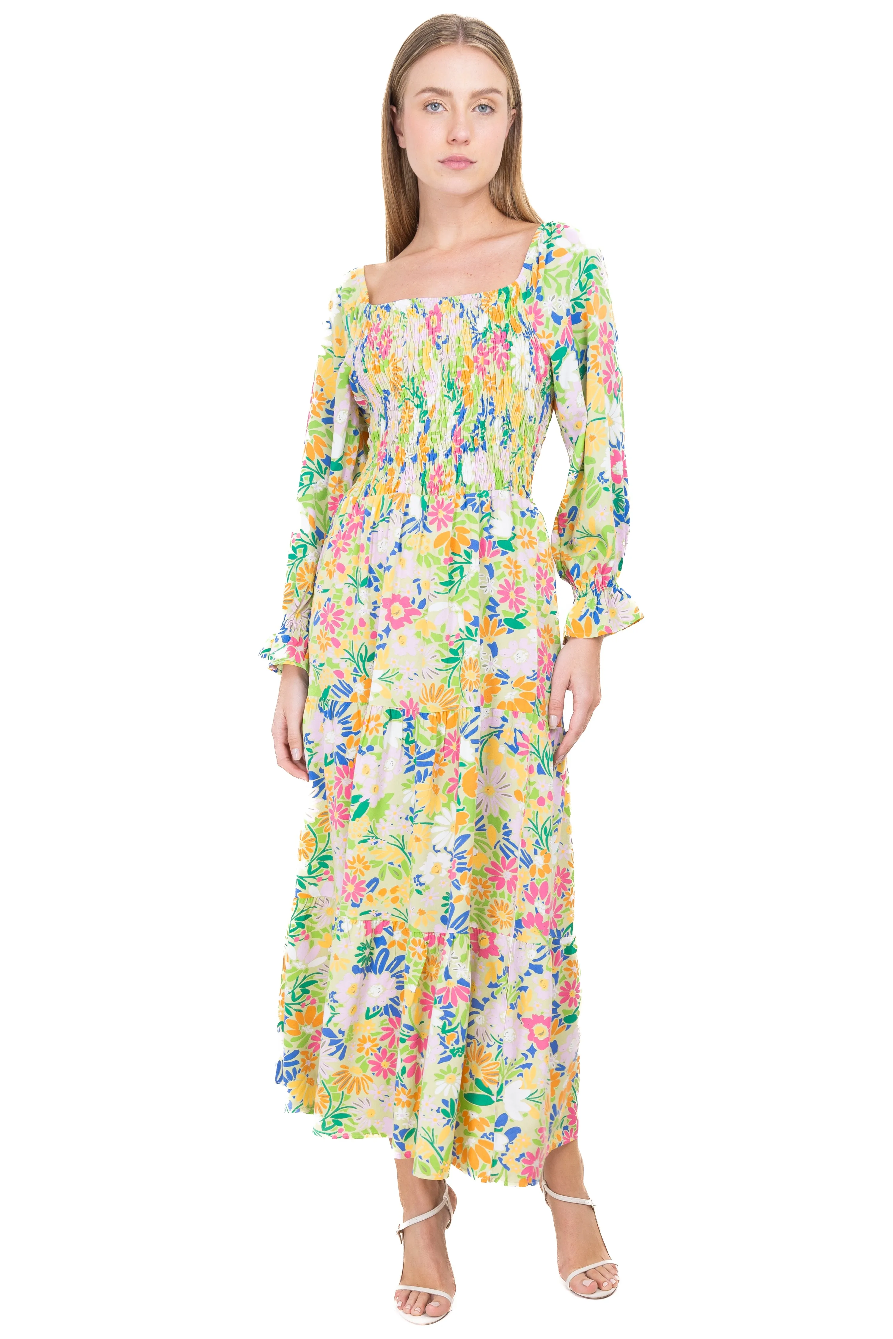 Vestido maxi tejido elástico floreado sold by Shasa product image thumbnail 2