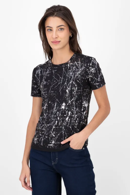 Playera Manga Corta Detalle Foil sold by Shasa