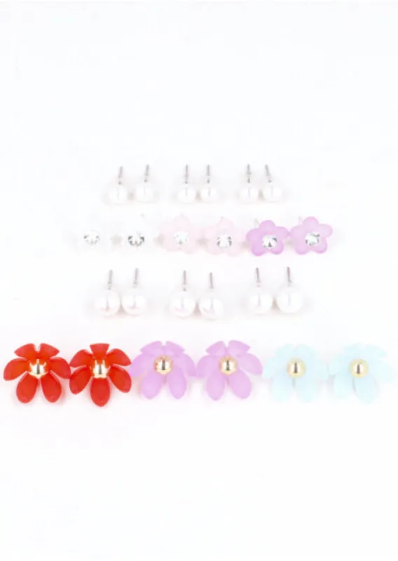12Pr Aretes Flores sold by Shasa