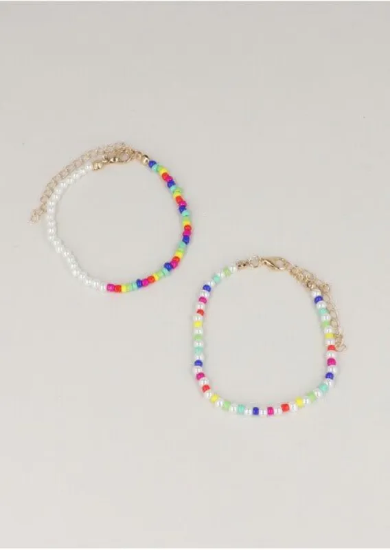 Set 2 Pulseras Beads Perlas sold by Shasa