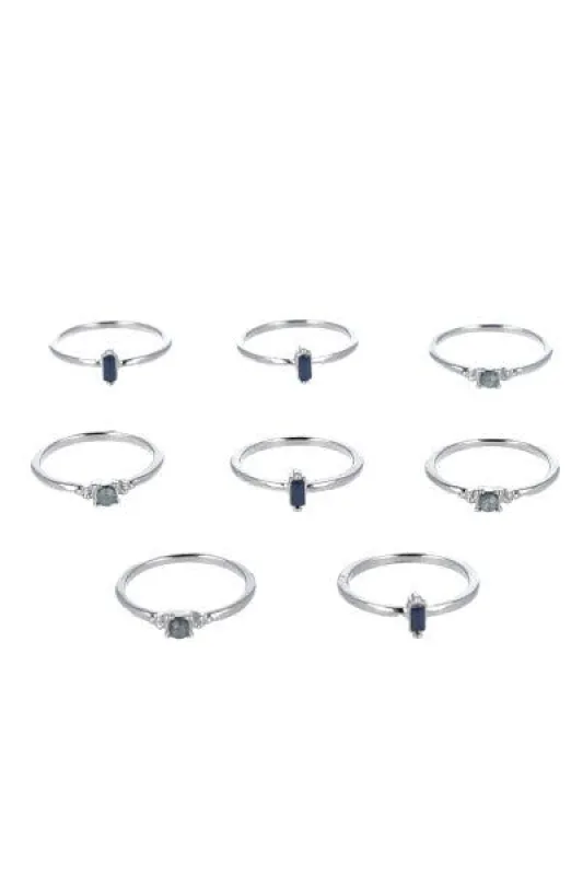 Set 8 anillos piedras sold by Shasa
