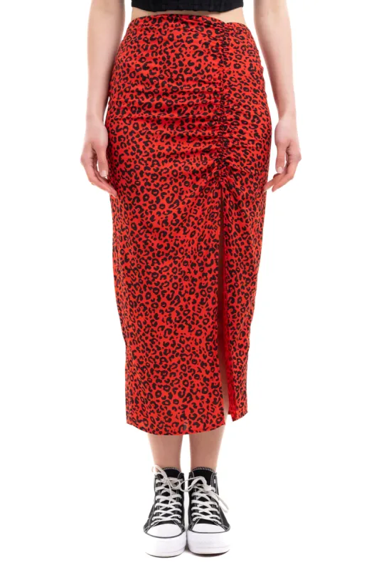 Falda Midi Animal Print Abertura Pierna sold by Shasa