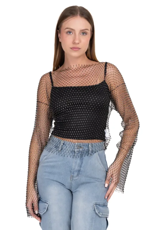 Top red manga larga brillos sold by Shasa