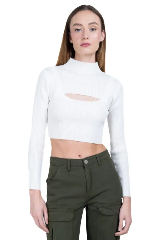 Suéter crop cut out sold by Shasa