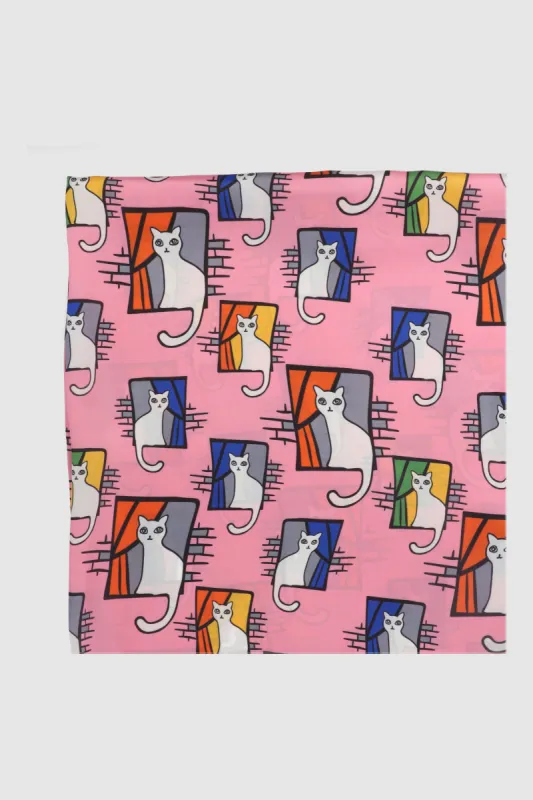 Pañuelo cuadros gatitos sold by Shasa