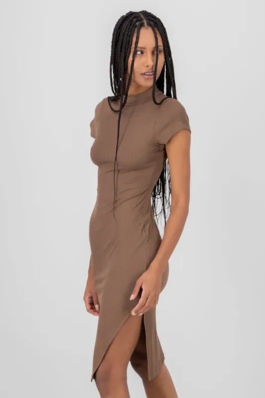 Vestido midi ajustado manga corta sold by Shasa