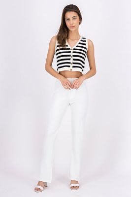 Pantalón flared liso abertura sold by Shasa