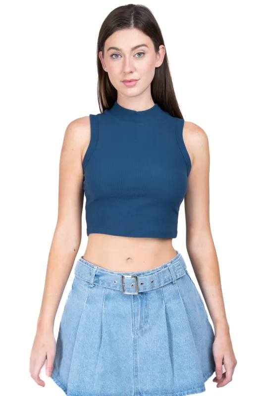 Top acanalado cuello alto sold by Shasa