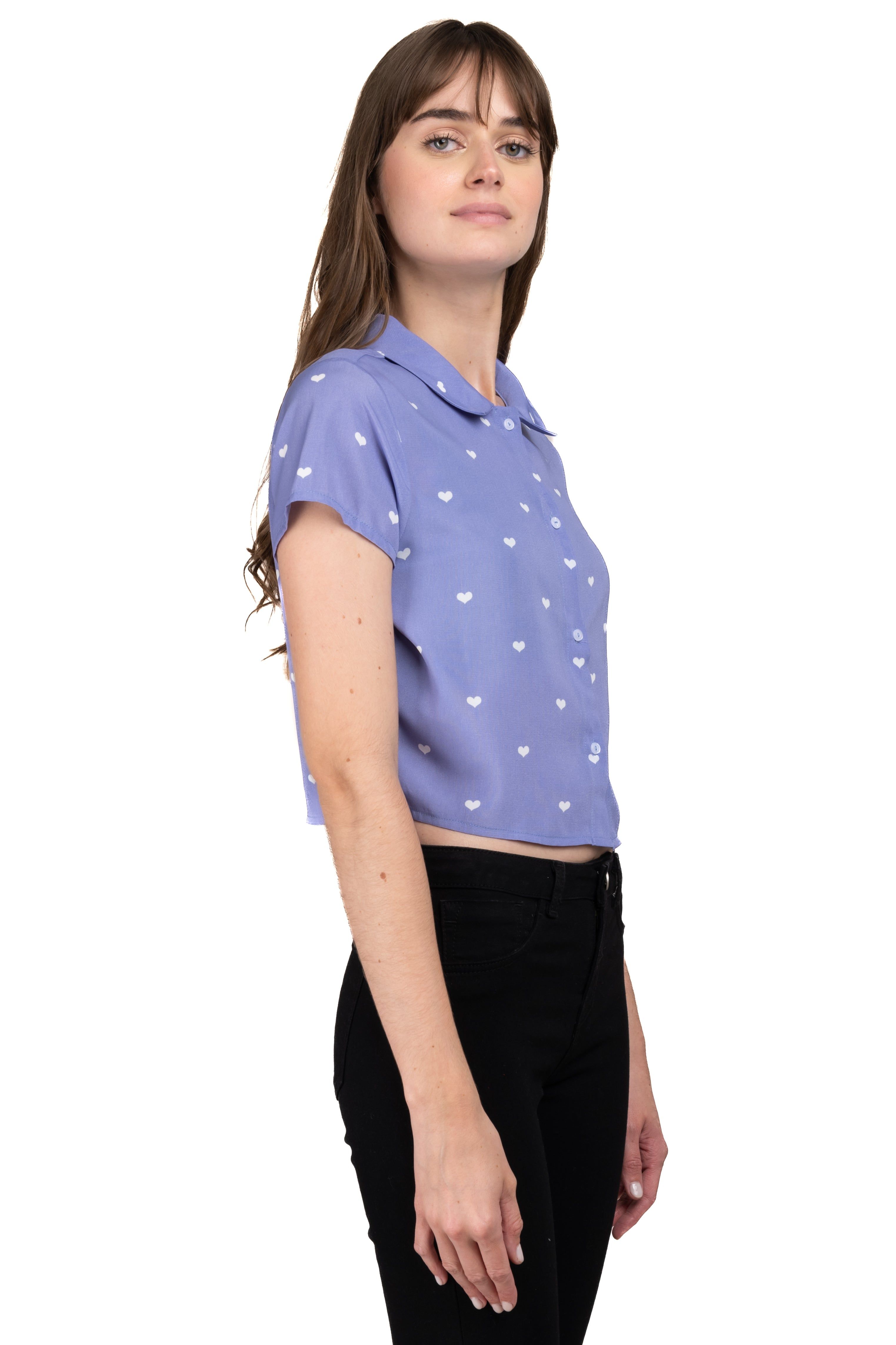 Camisa crop manga corta corazones sold by Shasa product image thumbnail 3