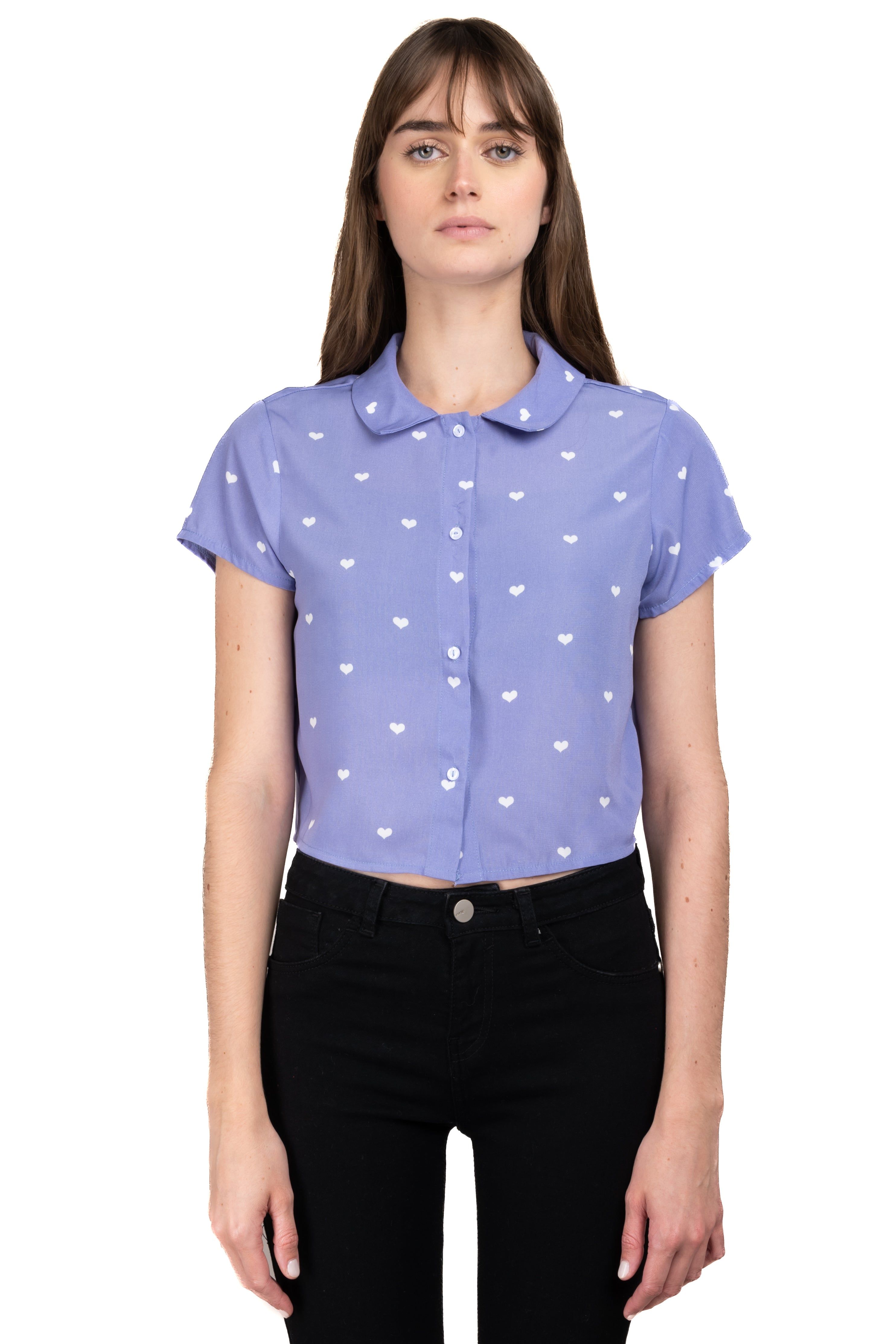 Camisa crop manga corta corazones sold by Shasa product image thumbnail 2