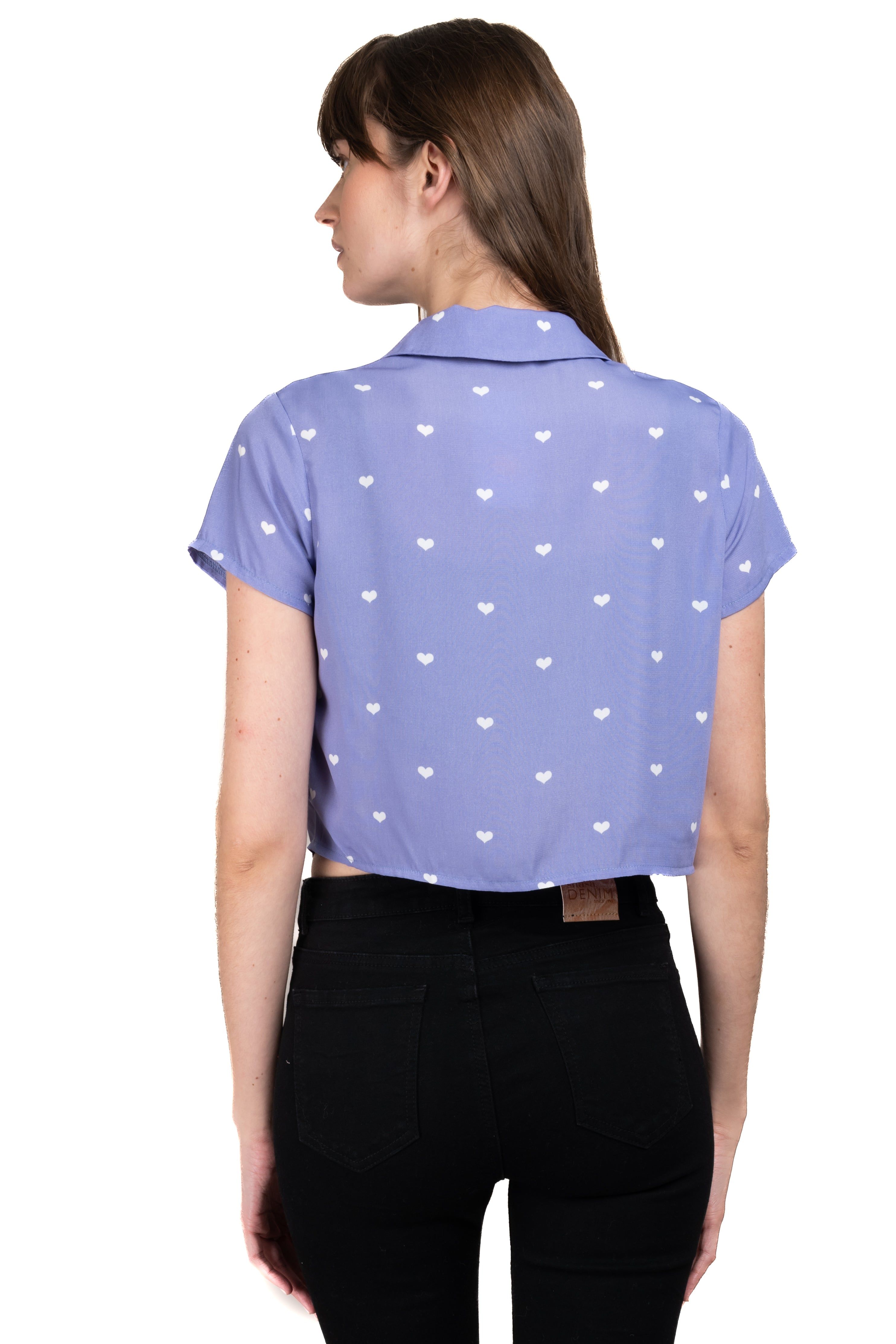 Camisa crop manga corta corazones sold by Shasa product image thumbnail 4