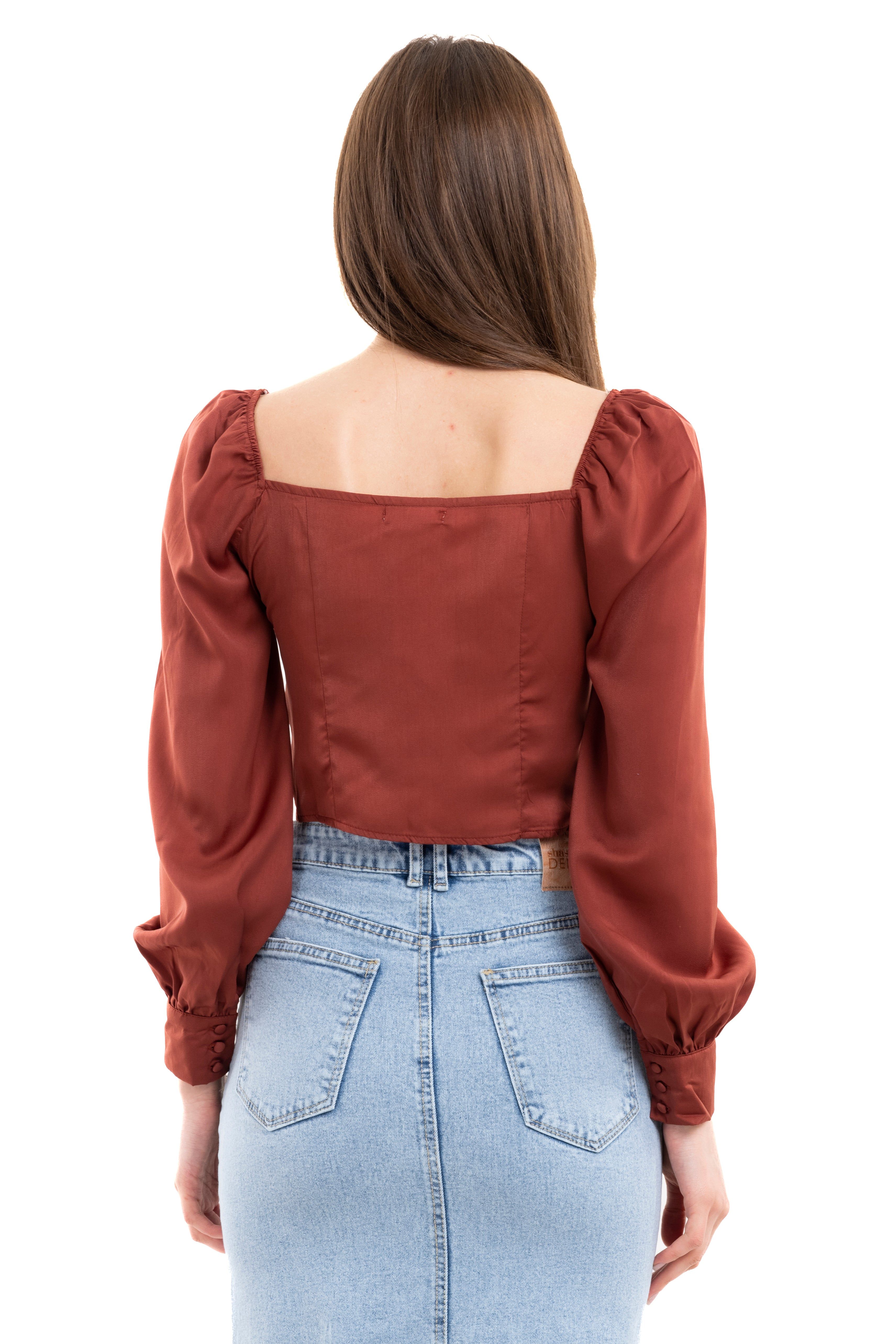 Blusa crop cintas botones sold by Shasa product image thumbnail 4