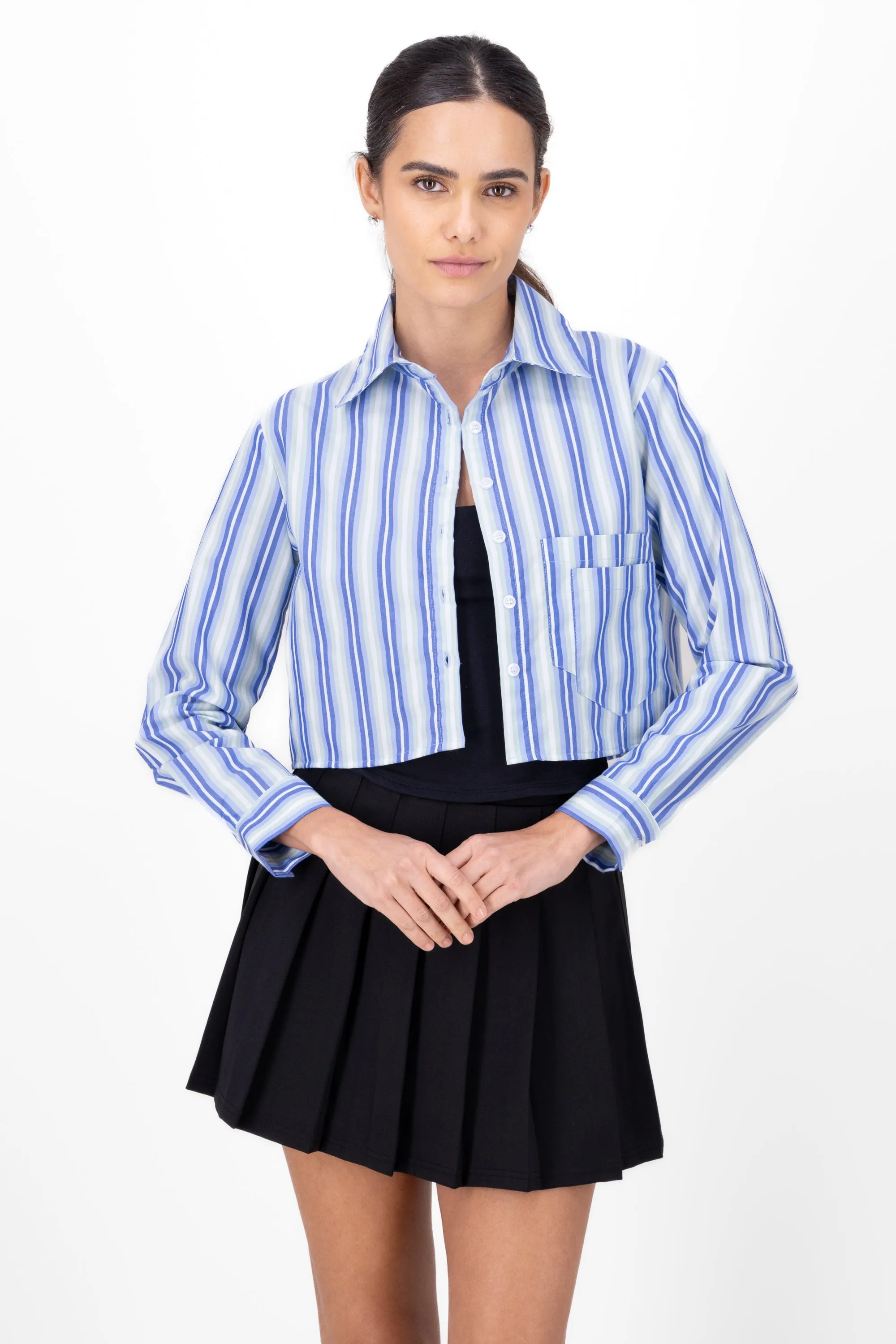 Camisa crop rayas detalle doble bolsa sold by Shasa product image thumbnail 2