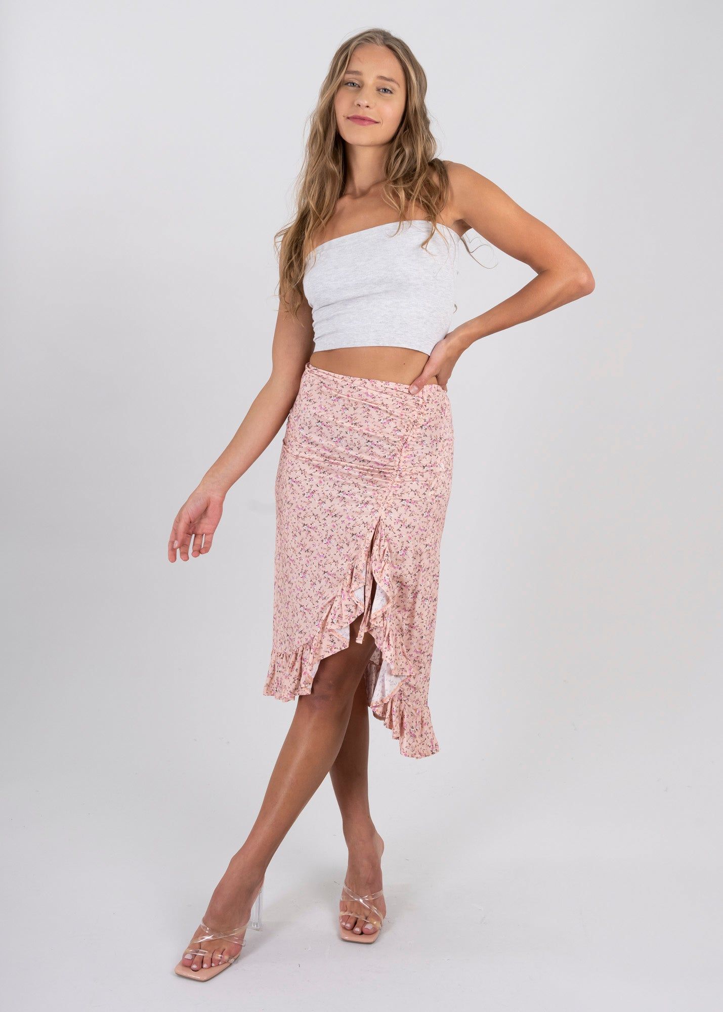 Falda midi fruncido mini flores sold by Shasa product image thumbnail 5